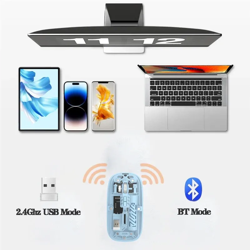 đąī¸ Ultra-Thin Transparent Dual Mode Rechargeable Wireless Mouse . - Image 3